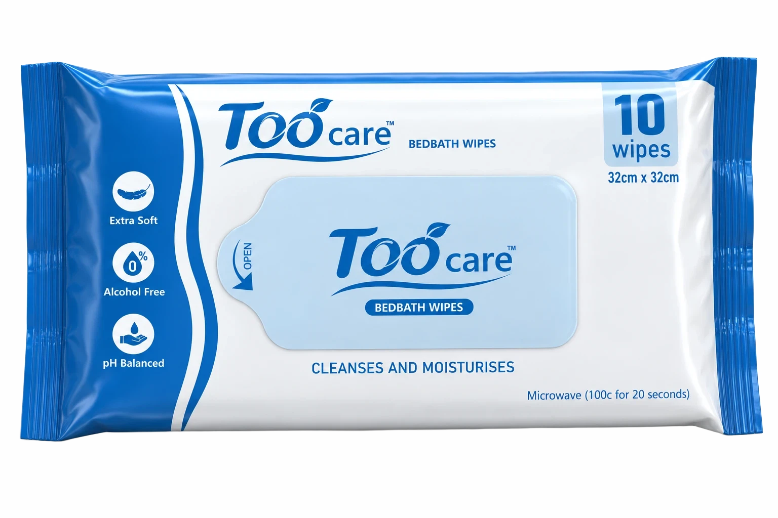 Too Care bed bath wipes packet